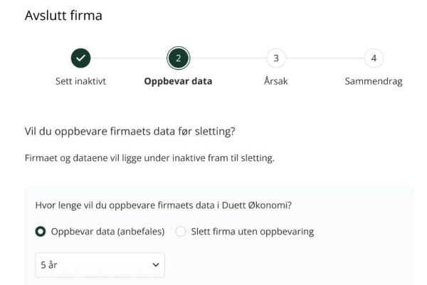 Inaktiv klient oppbevaring 2
